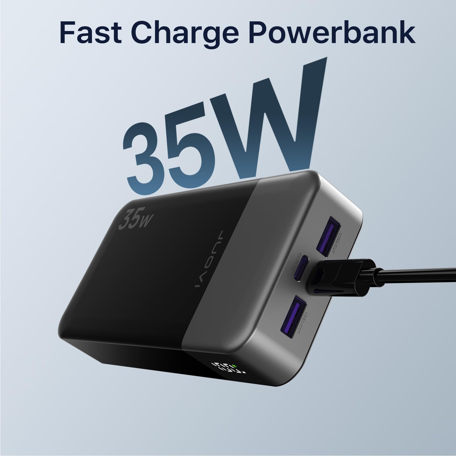 JUOVI Power Bank 20000mAh Szybkie Ładowanie LED iPhone Galaxy Tablet — miniatura 2