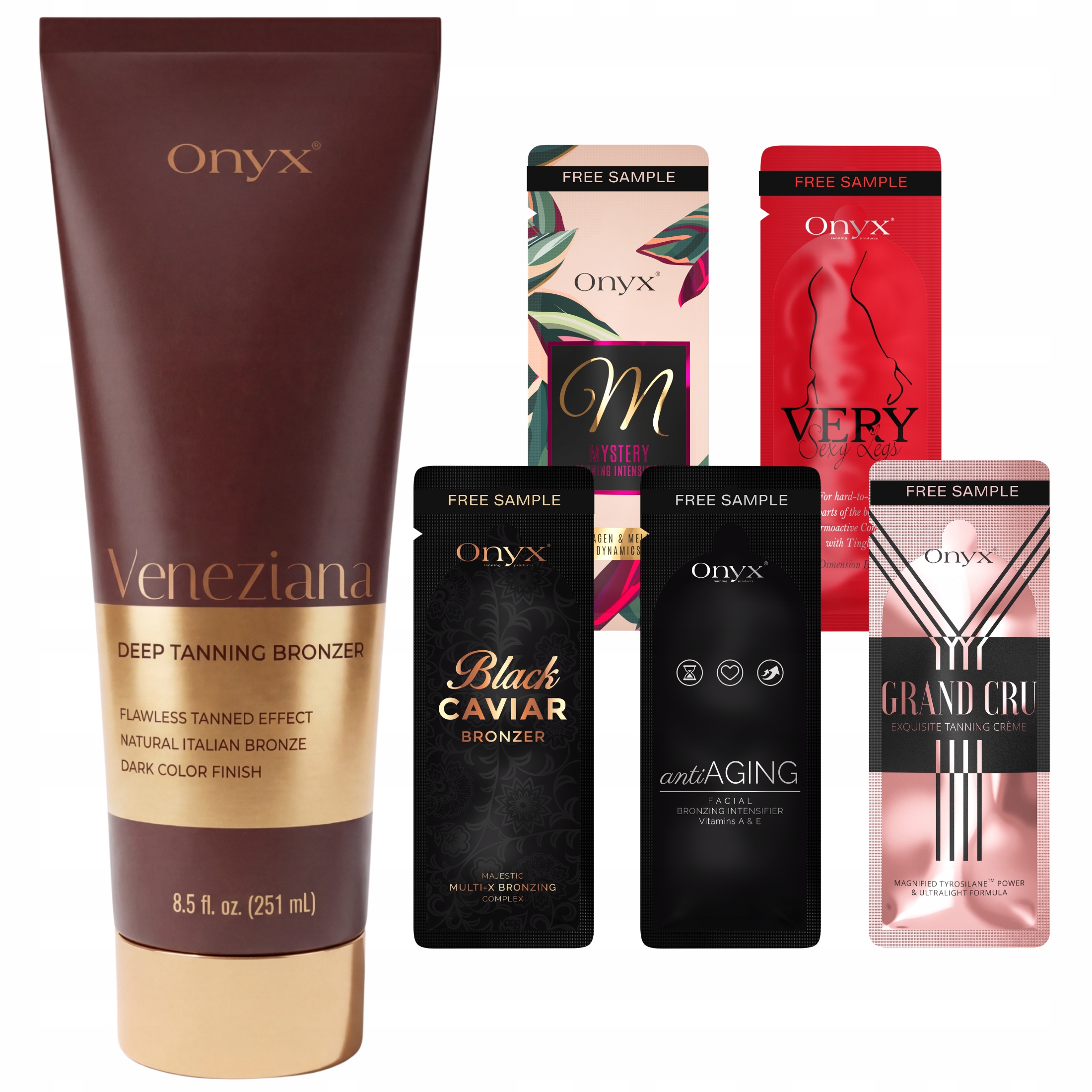 Onyx Veneziana silný bronzer pro opalování na slunci a v soláriu vzorky