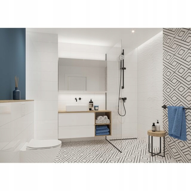 Gres PANEL LINES biały-czarny 30x30 CERSANIT Typ gres