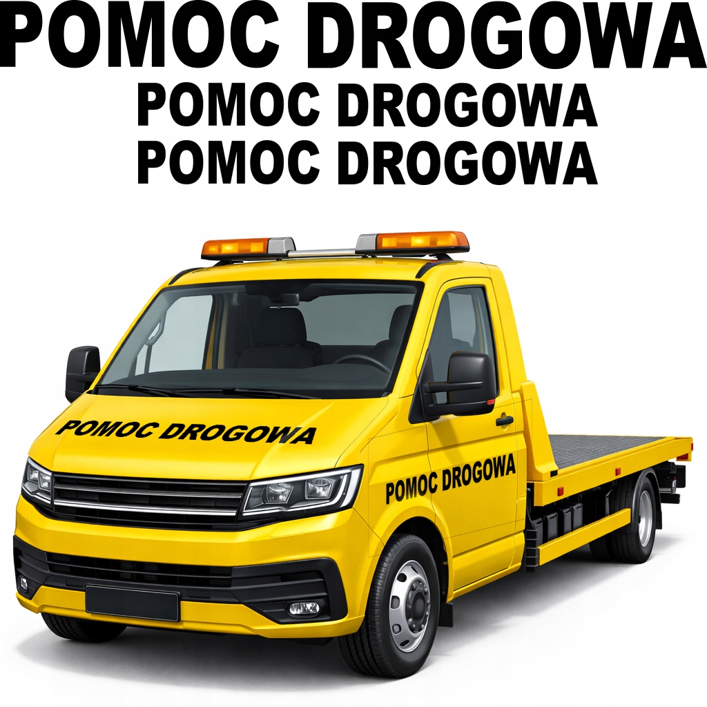 3 Naklejki Na Maskę Drzwi Pomoc Drogowa Autolaweta Laweta Napis Komplet