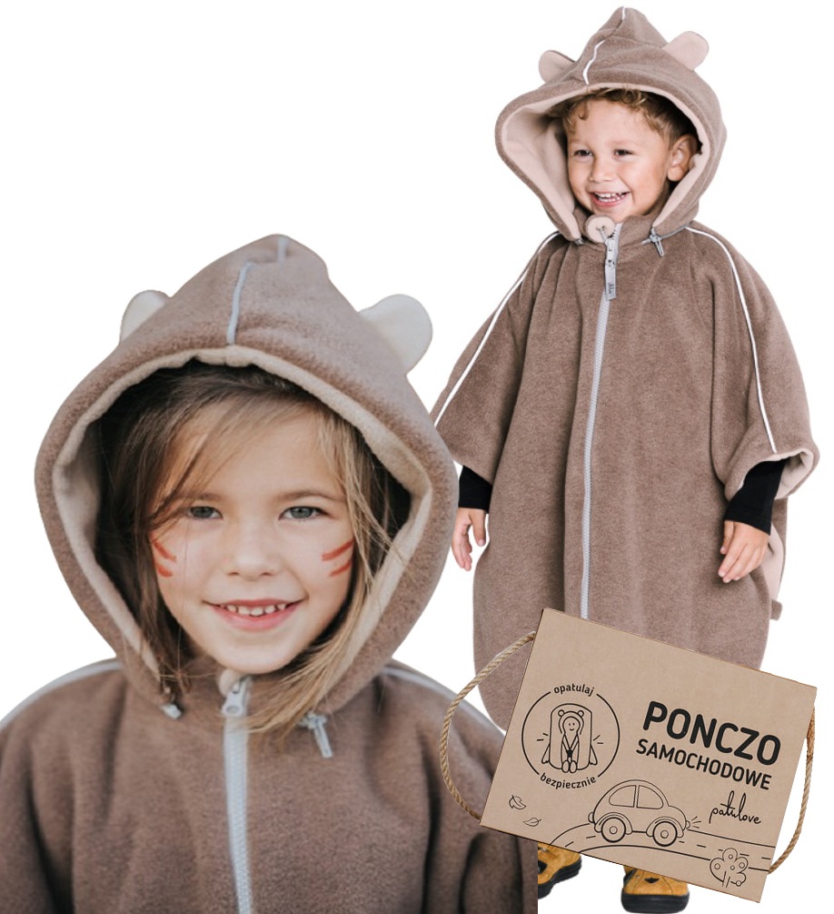 Ponczo samochodowe Patulove Brave Bear brązowe S