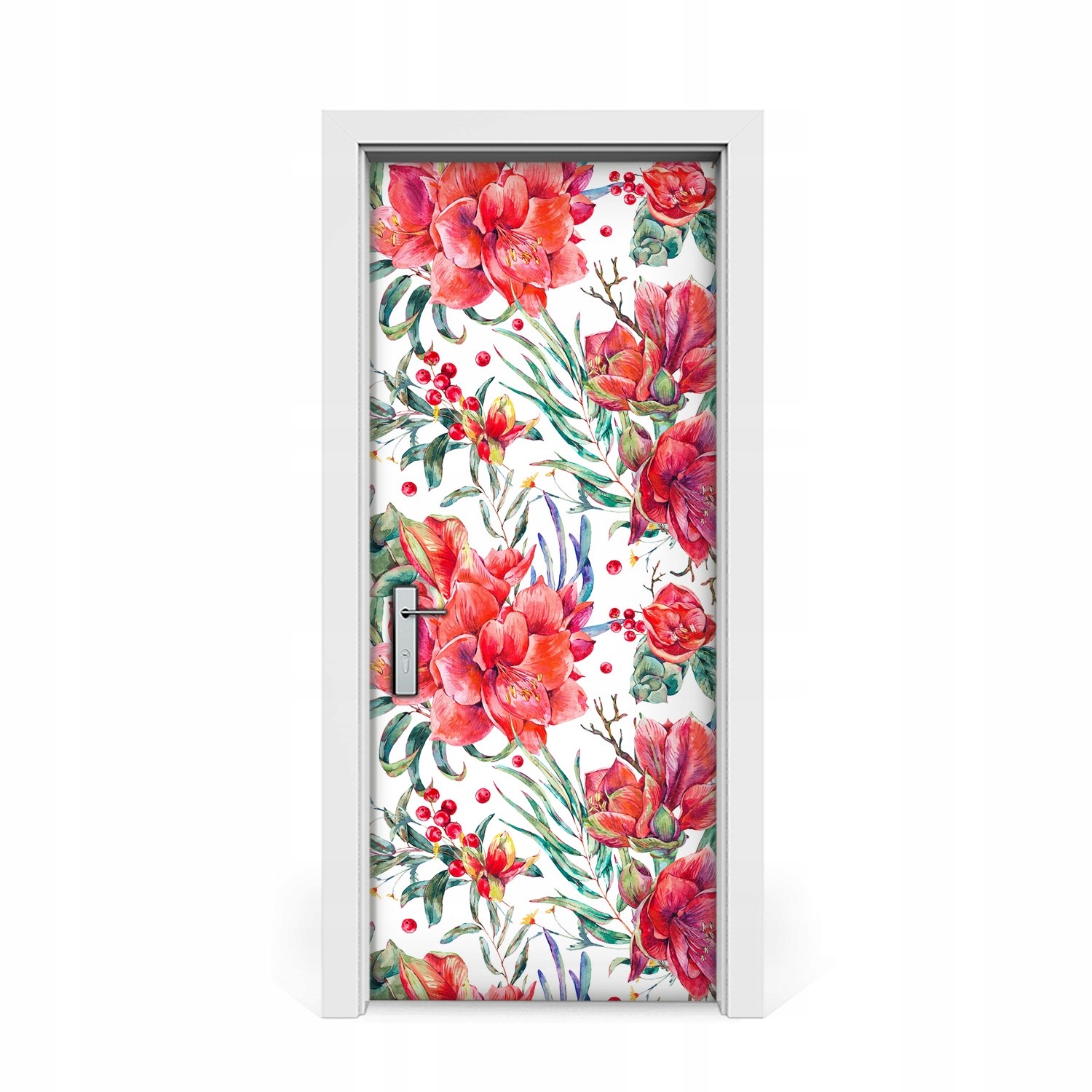 

Nalepka okleina na drzwi Czerwone kwiaty 85x205