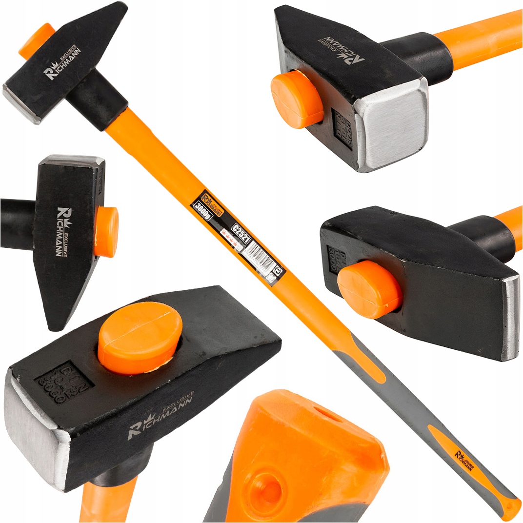 Młotek Młot Ślusarski 5000g 5kg Trzonek Fiberglass Włókno Szklane Stal Kuta