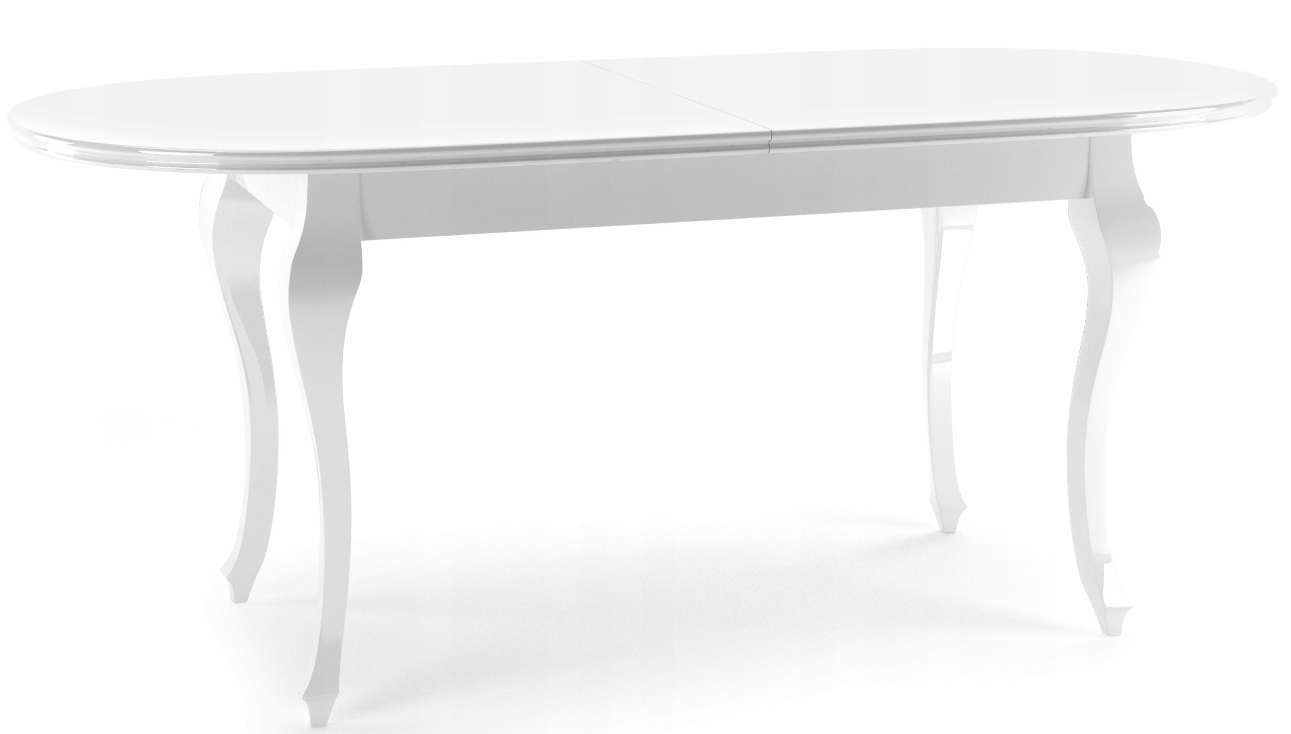 STÓŁ biały połysk 120 x70 cm półokrągły