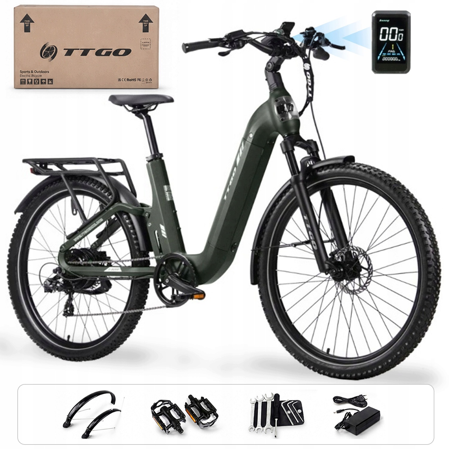 Rower Elektryczny Miejsko-Górski Ttgo E-suvo 250W 48V 15Ah 25KM/H 120KM Eu