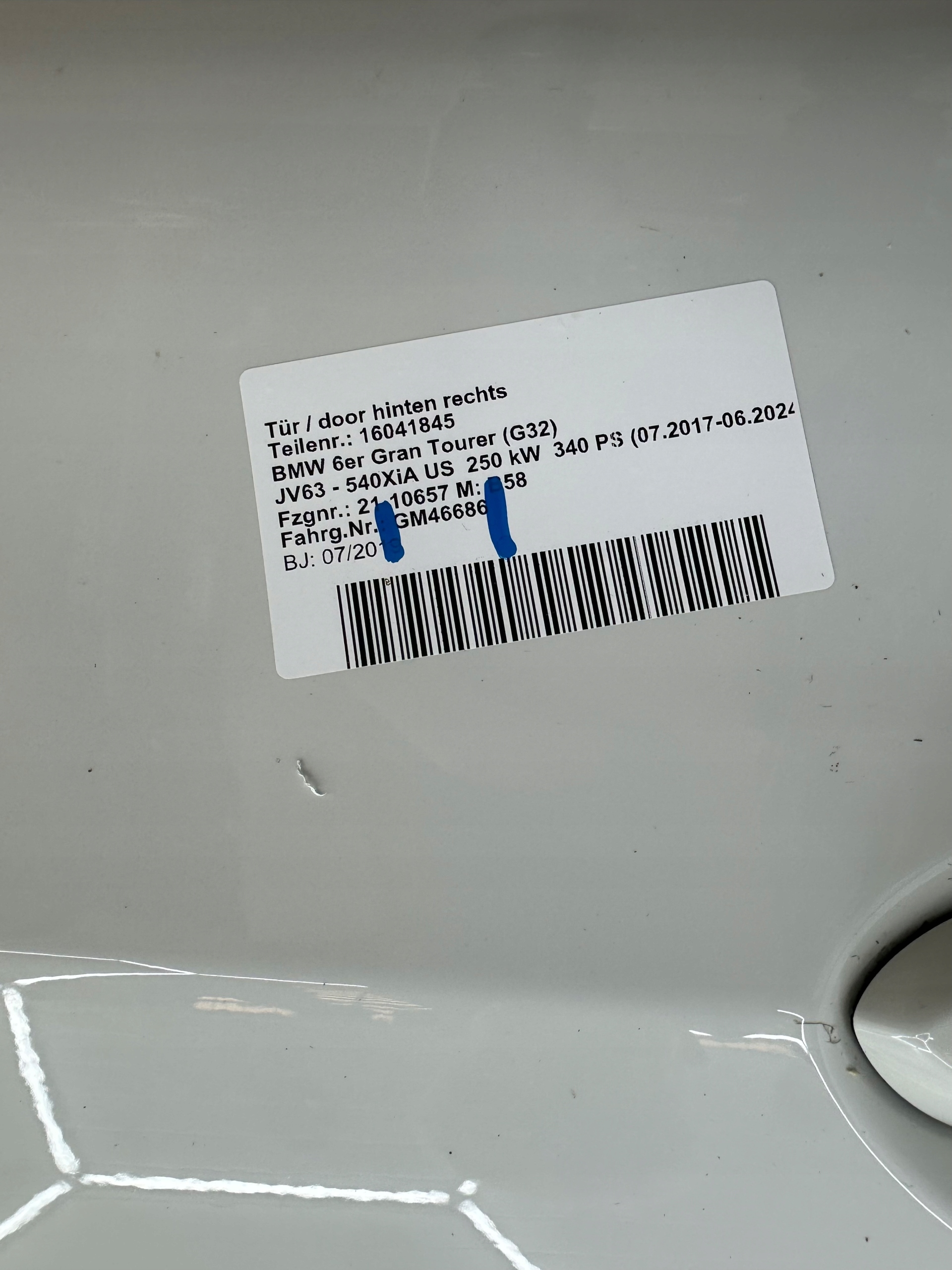 door BMW 6 G32 colour A300