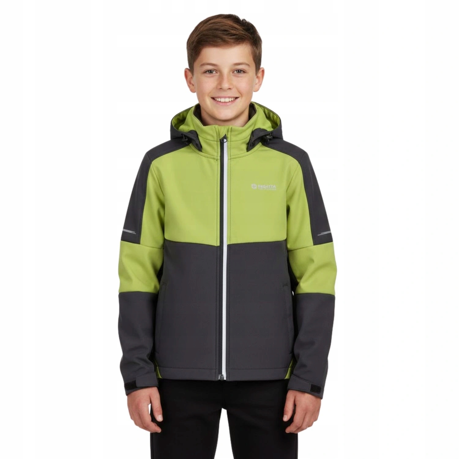 Dětská softshellová nepromokavá přechodová bunda Regatta s kapucí 164