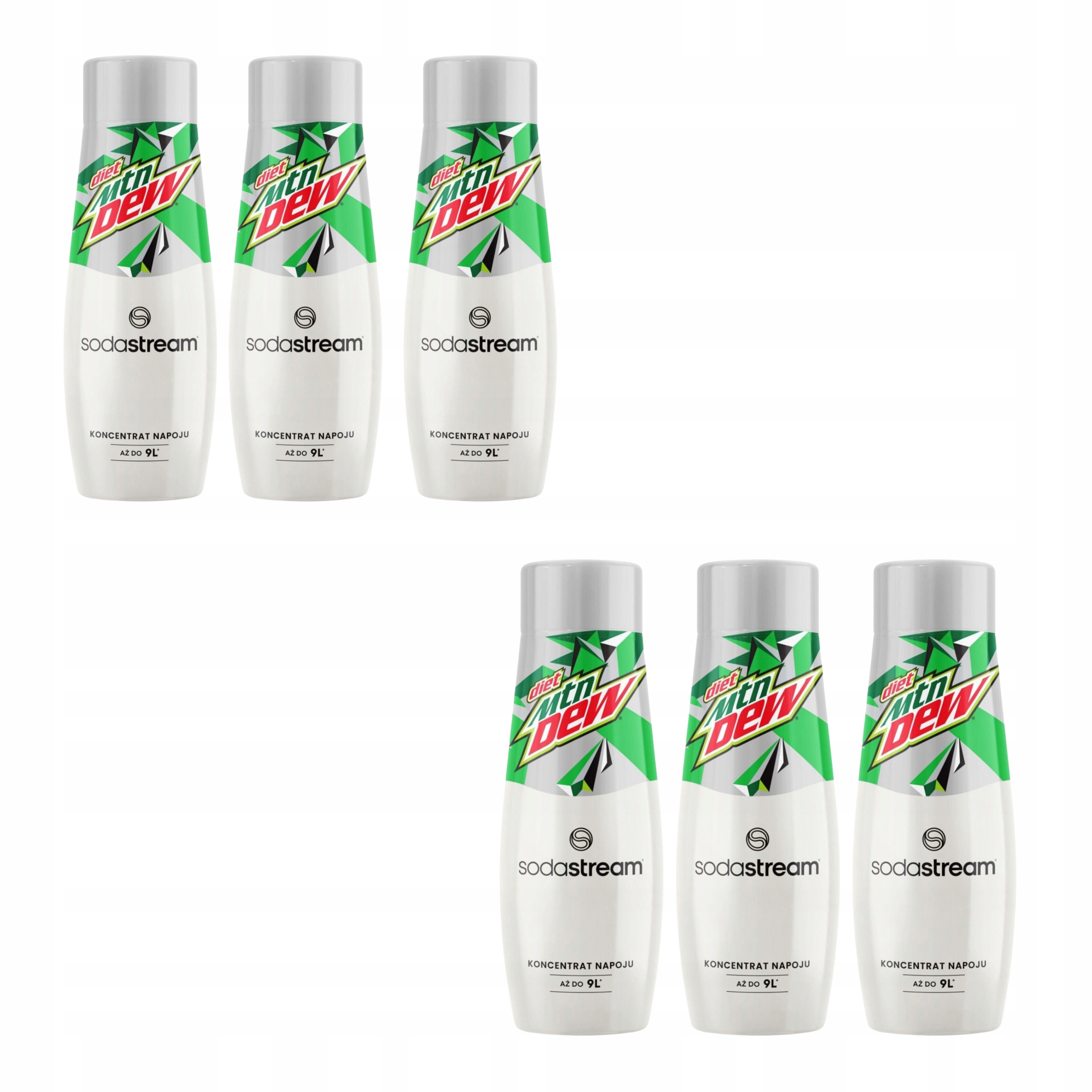 6x Syrop koncentrat sok SodaStream Mountain Dew Diet Bez Cukru
