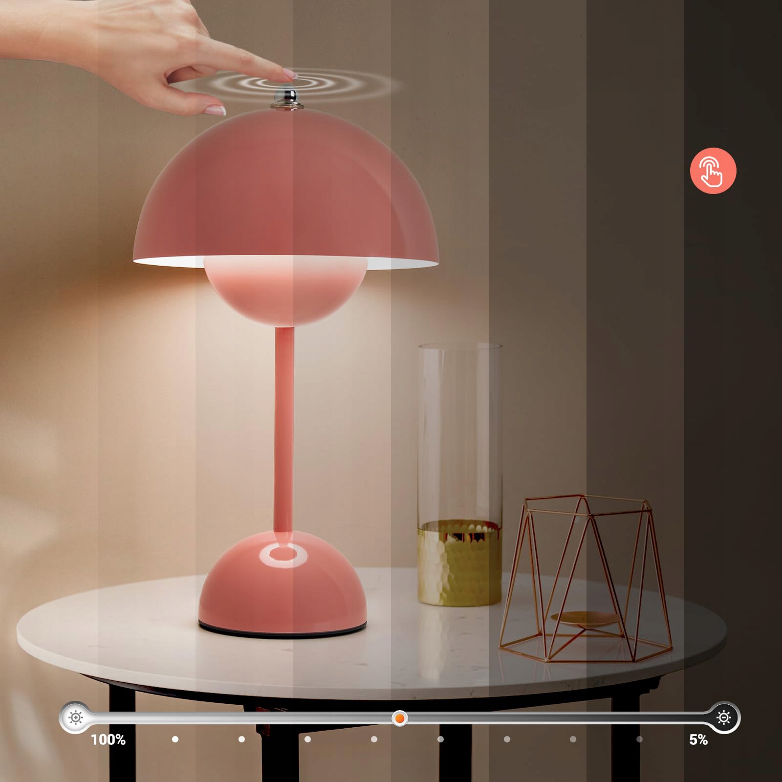 LAMPA STOŁOWA LED NA BATERIE LAMPKA NOCNA LED PRZYCIEMNIANIA DOTYKOWE Zasilanie akumulatorowe