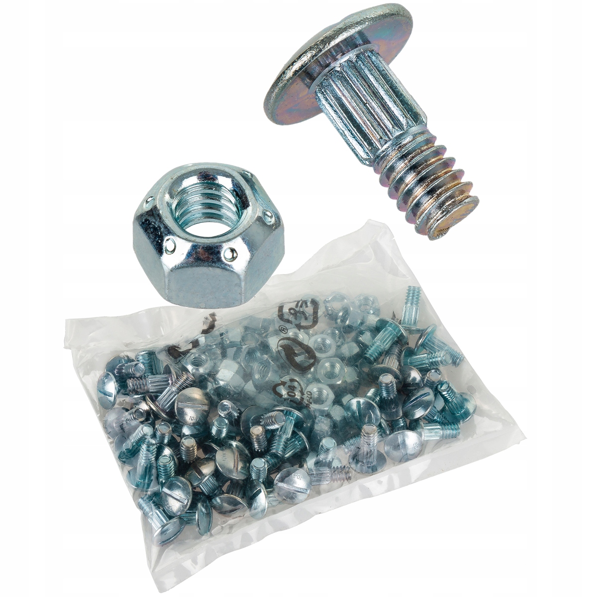 ŚRUBA + NAKRĘTKA NOŻYKA KOSY CLAAS JOHN DEERE SCHUMACHER 50 SZT. M6x16