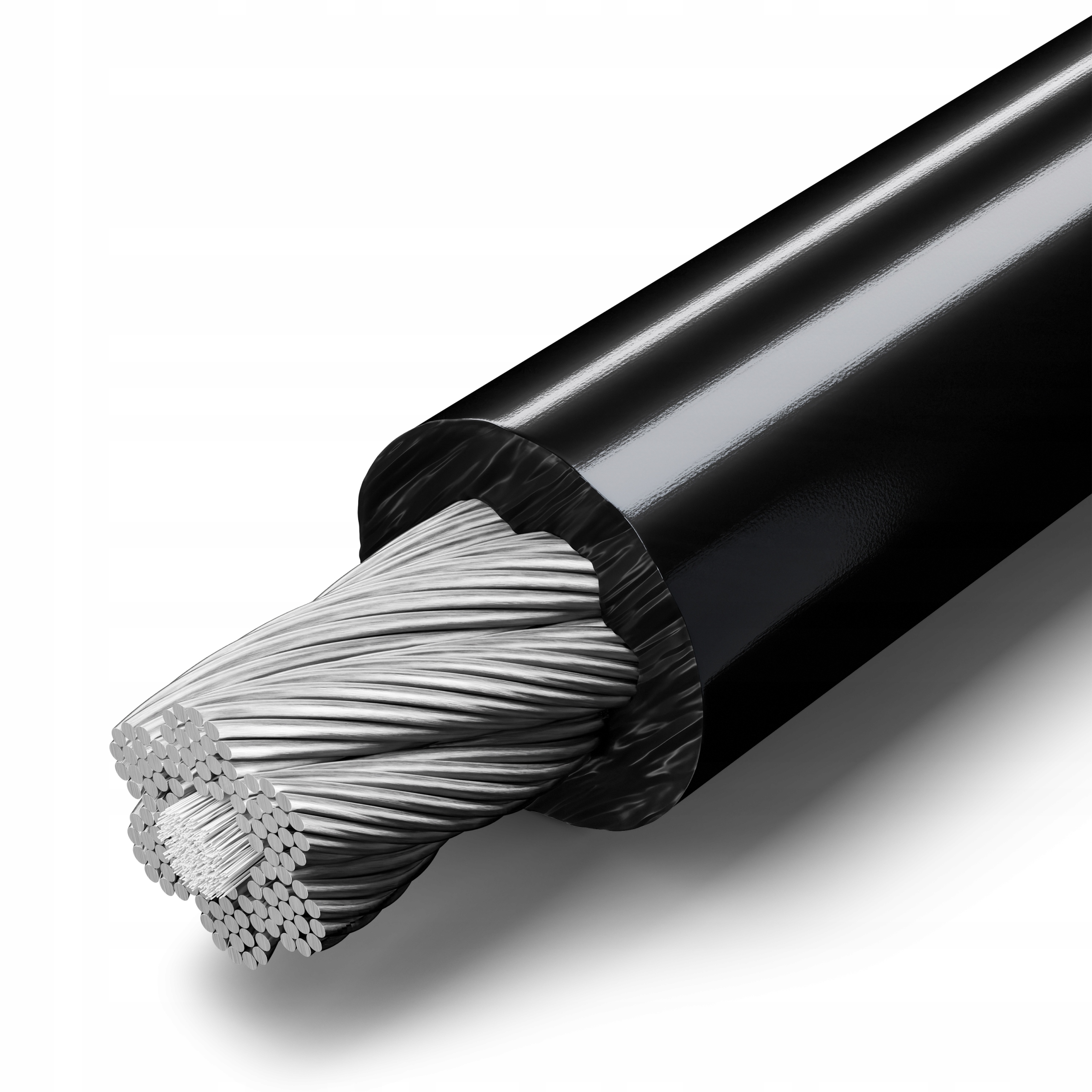 Ocelové lanko v obalu Obal z Pvc 8/10 mm 6x19 Černé 15 m