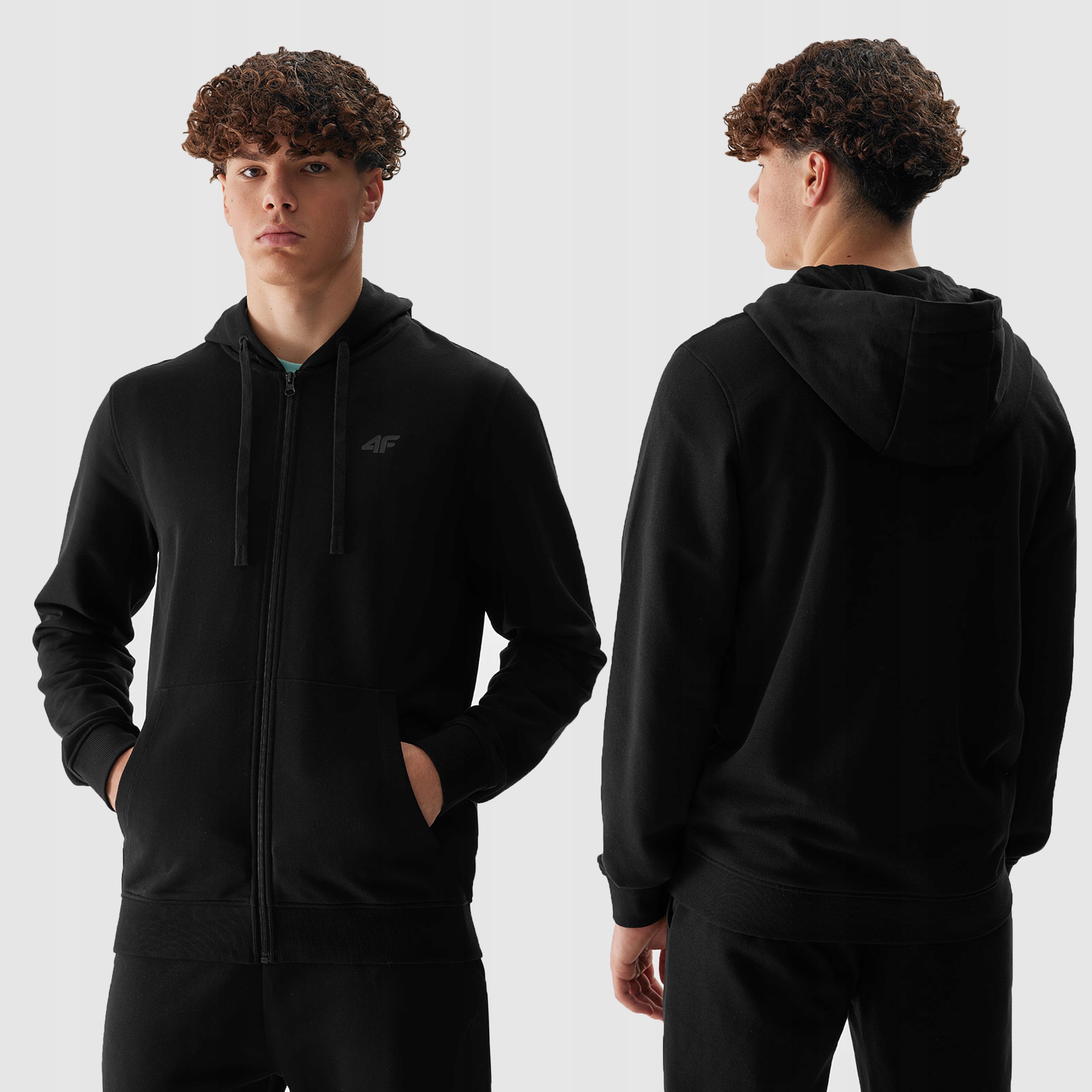 BLUZA MĘSKA 4F DRESOWA SPORTOWA ROZPINANA Z KAPTUREM SS24 TSWSM0951