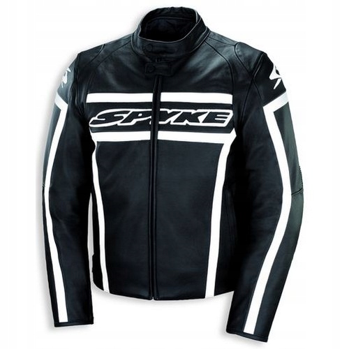 Kožená Motocyklová Bunda Spyke Skin Gp Čierna/biela 58/4XL