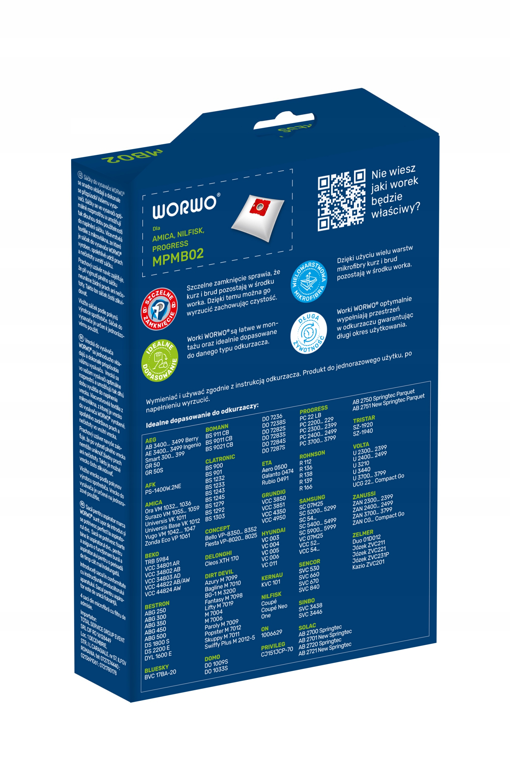 WORKI DO AMICA ORA VM 1032 ODKURZACZA + FILTR Producent Worwo