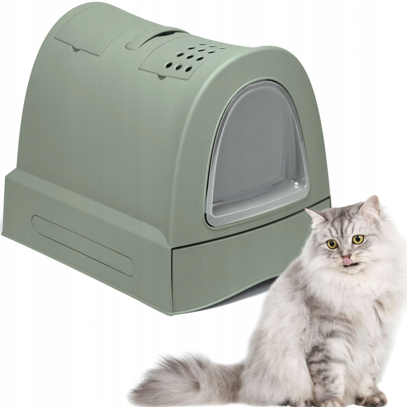 Kuweta Imac Zuma green toaleta dla kota zamknięta zielona