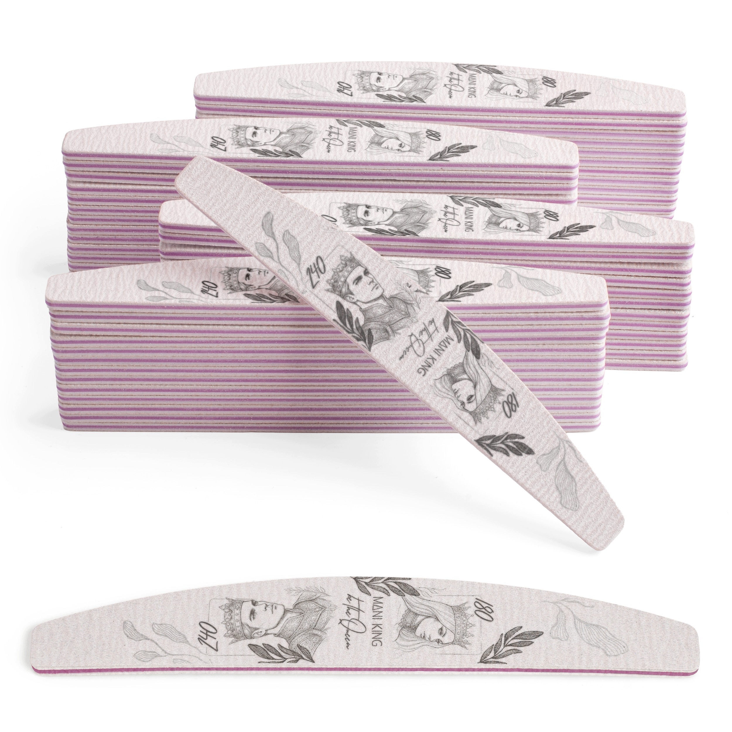 Pilnik do Paznokci Zebra Półksiężyc Mani King Queen 100/180 Standard