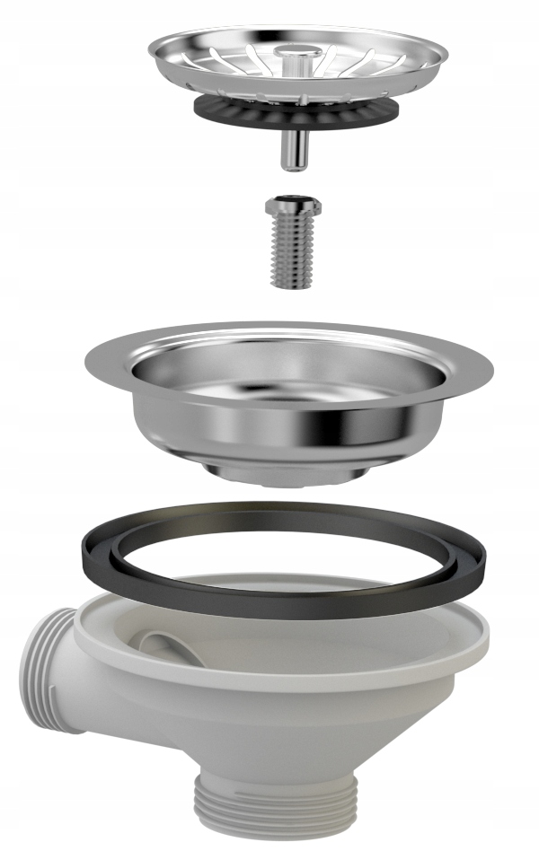 ZLEW GRANITOWY GRANIT LOUIS JEDNAKOMOR SYFON CHROM Linia LOUIS