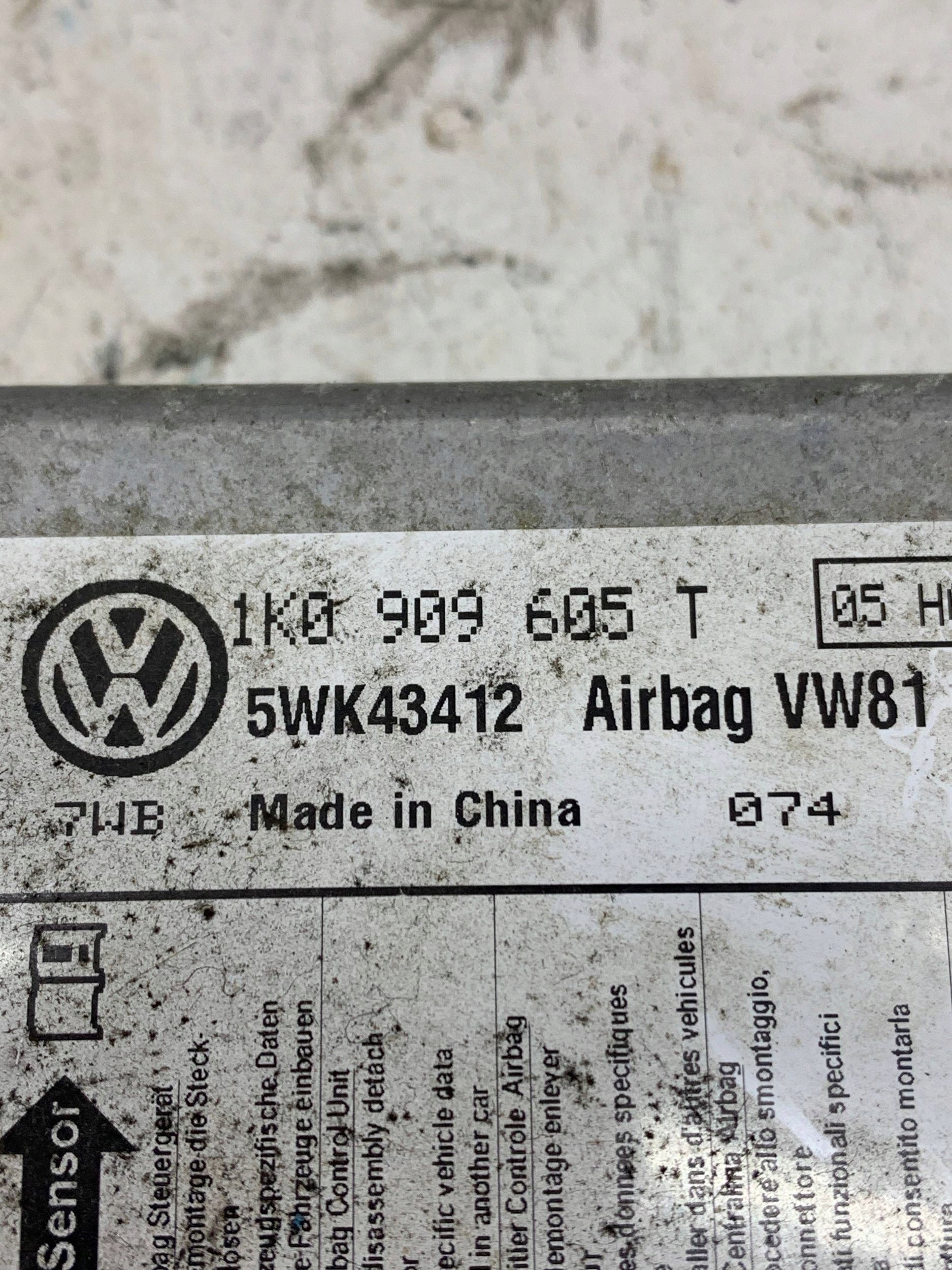 modulo SENSOR airbag 1K0909605T SKODA OCTAVIA II (2008-2013) 1.6 TDI
