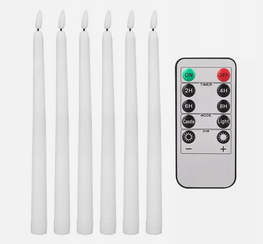 6 Ks Voskových Led Svíček, Dálkové Ovládání Časovač, Bezplamenné, Domácí Dekorace