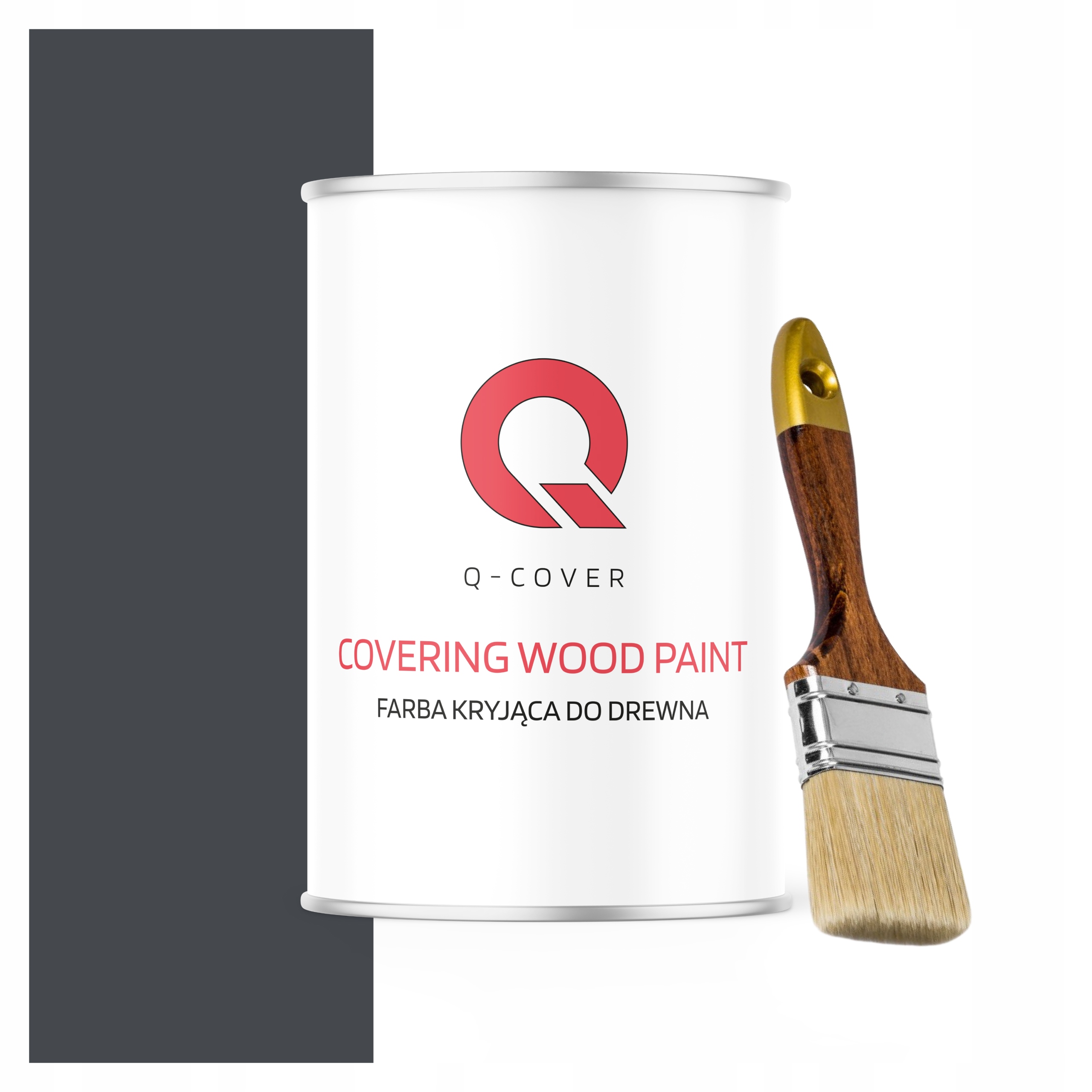 Krycí Barva na dřevo a renovaci nábytku 1 l, polomatná, barva grafitová štětec