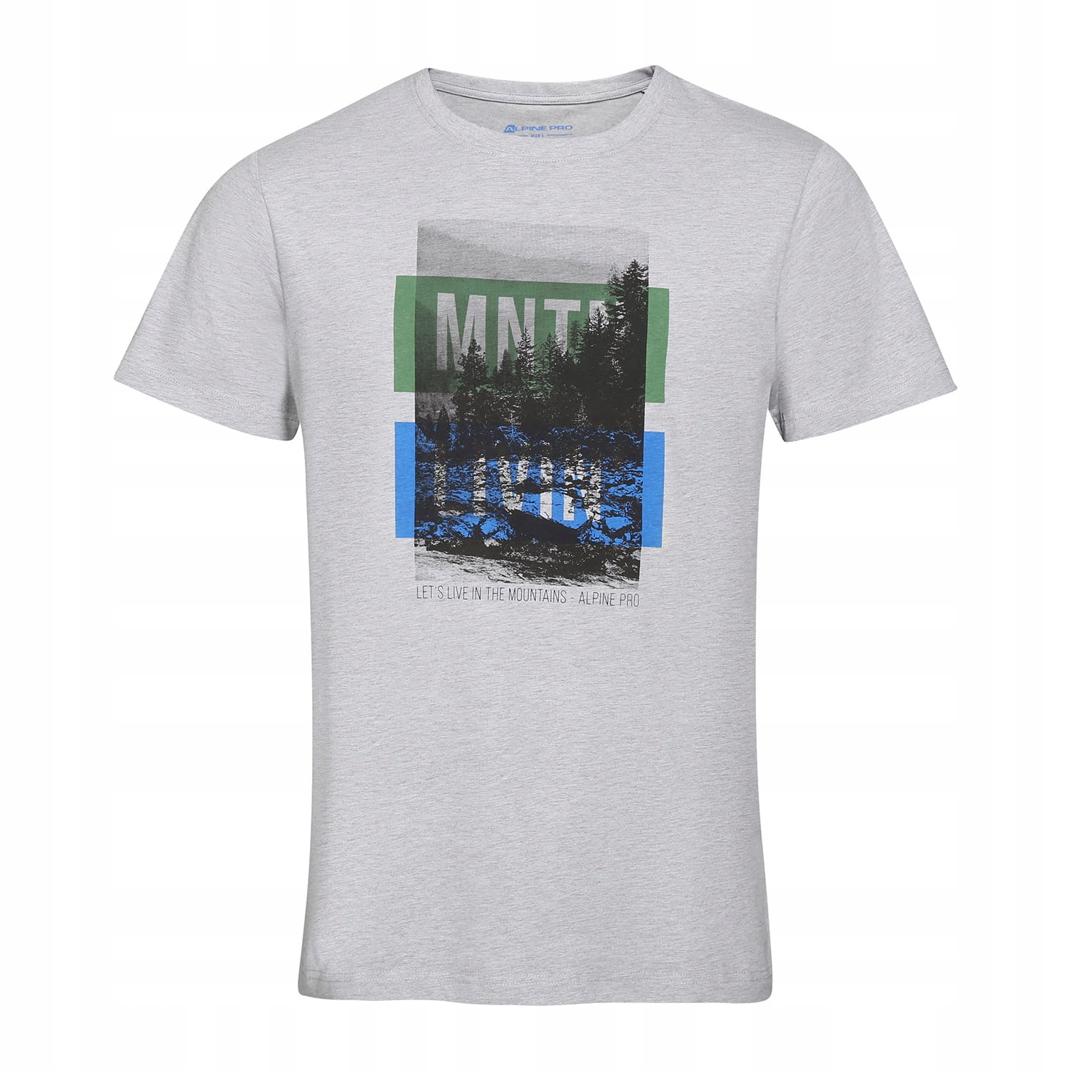ALPINE PRO Koszulka męska turystyczna bawełniana Nord szary r.L