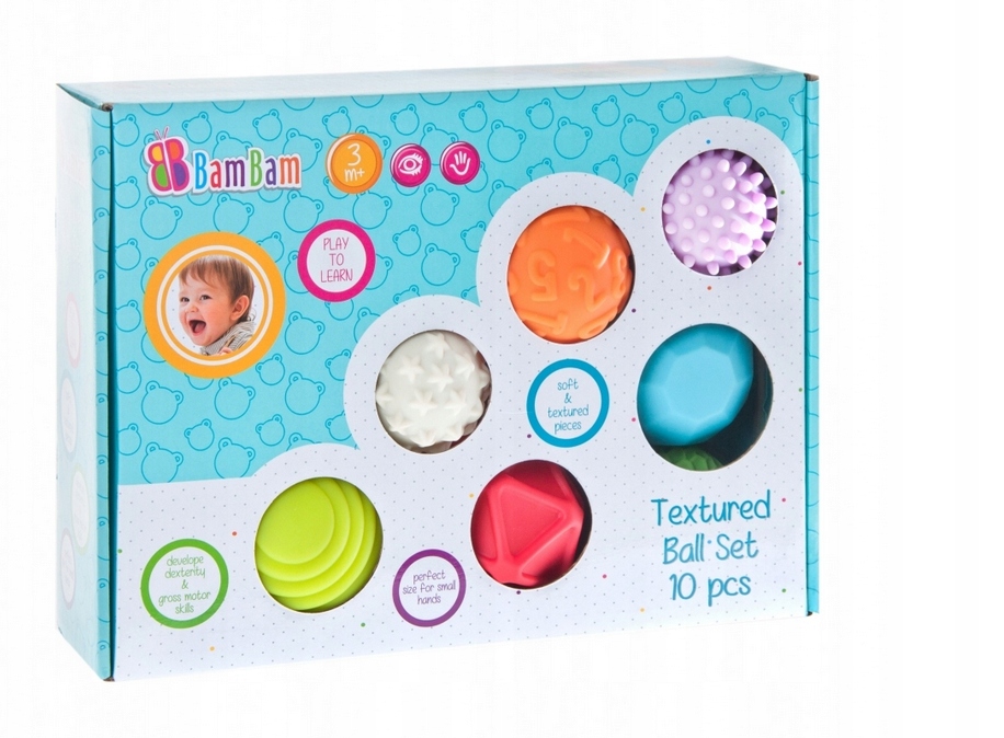 BAM BAM ZESTAW KUL SENSORYCZNYCH 10SZT  1332