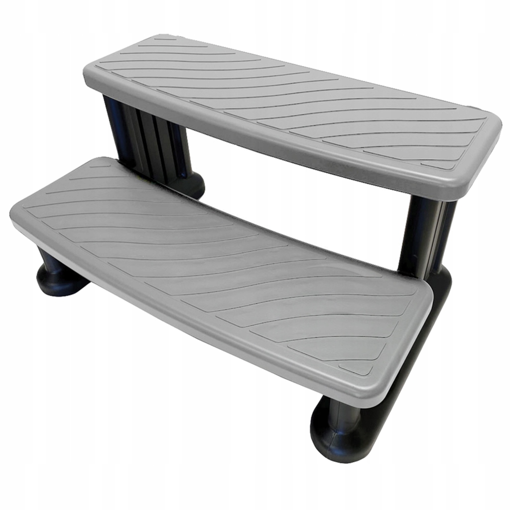 Schodky do zahradního Spa Vian šedé, plastové, protiskluzové