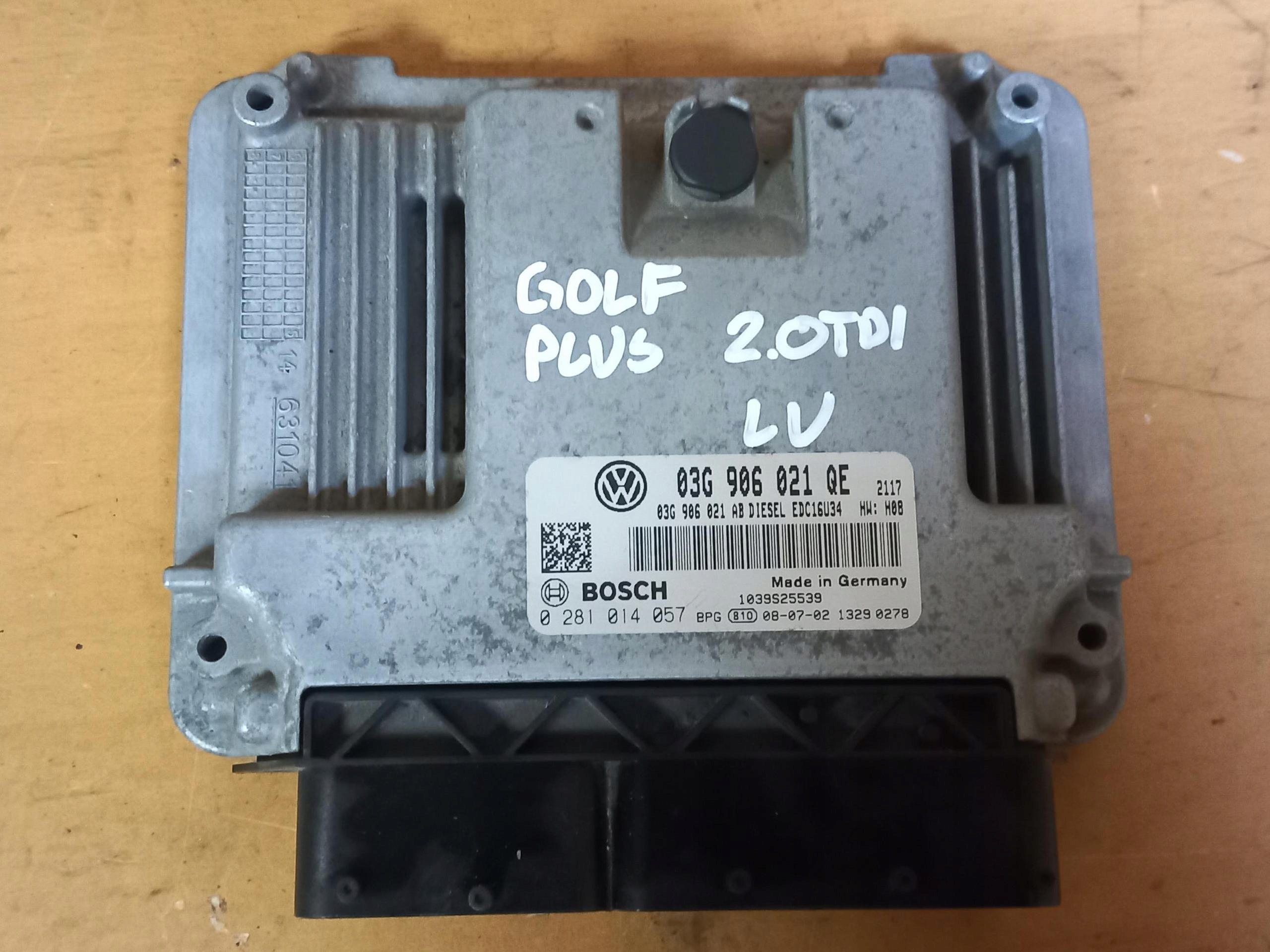 control unit computer of the engine VW GOLF plus 2.0 TDI 140KM BMM 03G906021QE