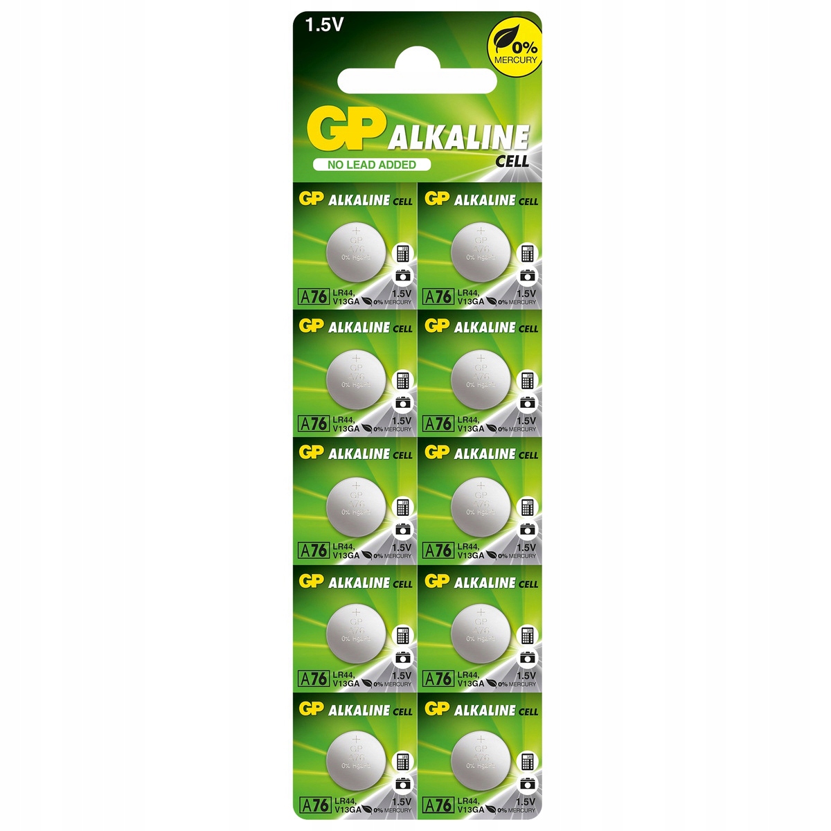10x GP BATERIA GUZIKOWA PASTYLKOWA AG13 V13GA LR44