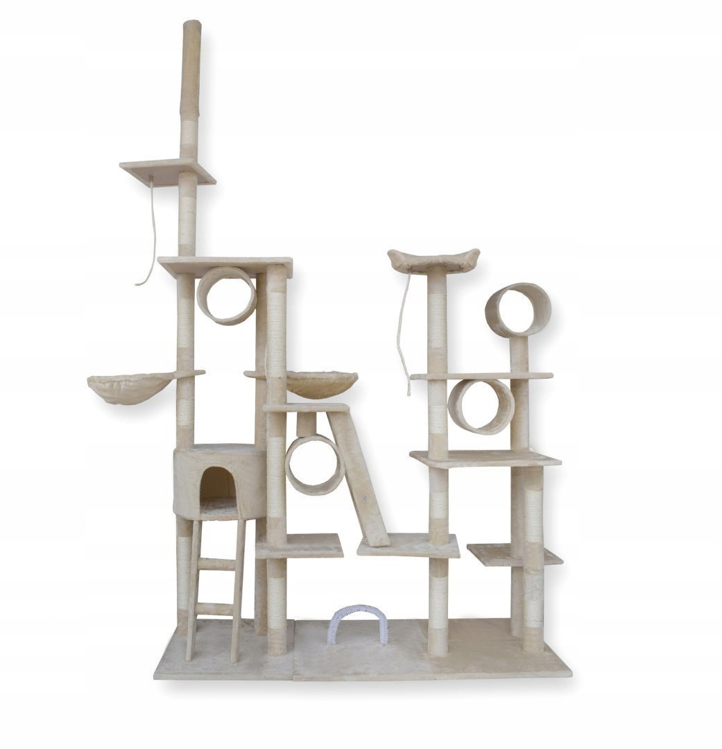 Levně Škrabadlo XXL Pelíšek Houpací síť Tuby Domeček Béžová