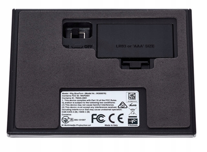IK Multimedia iRig BlueTurn Bezprzewodowy kontroler nożny EAN (GTIN) 8025813645035