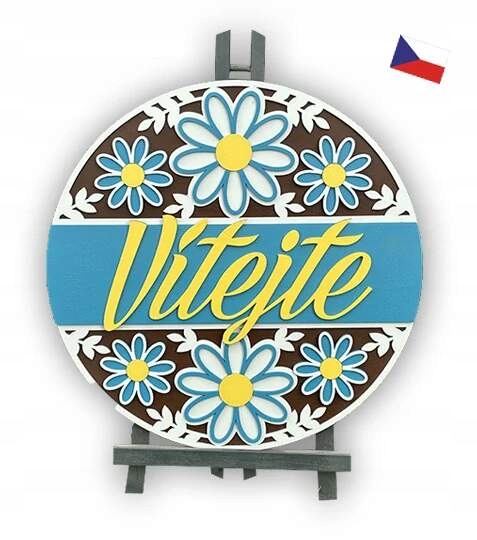 Jh WoodArt dřevěná cedule M Vítejte 38 cm