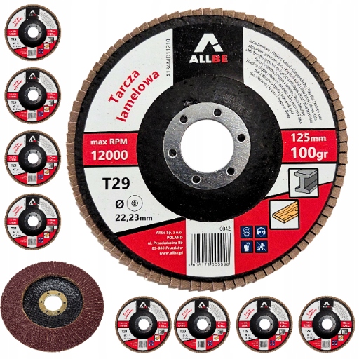 10SZT TARCZE LAMELOWE LISTKOWE 125MM P100 METAL