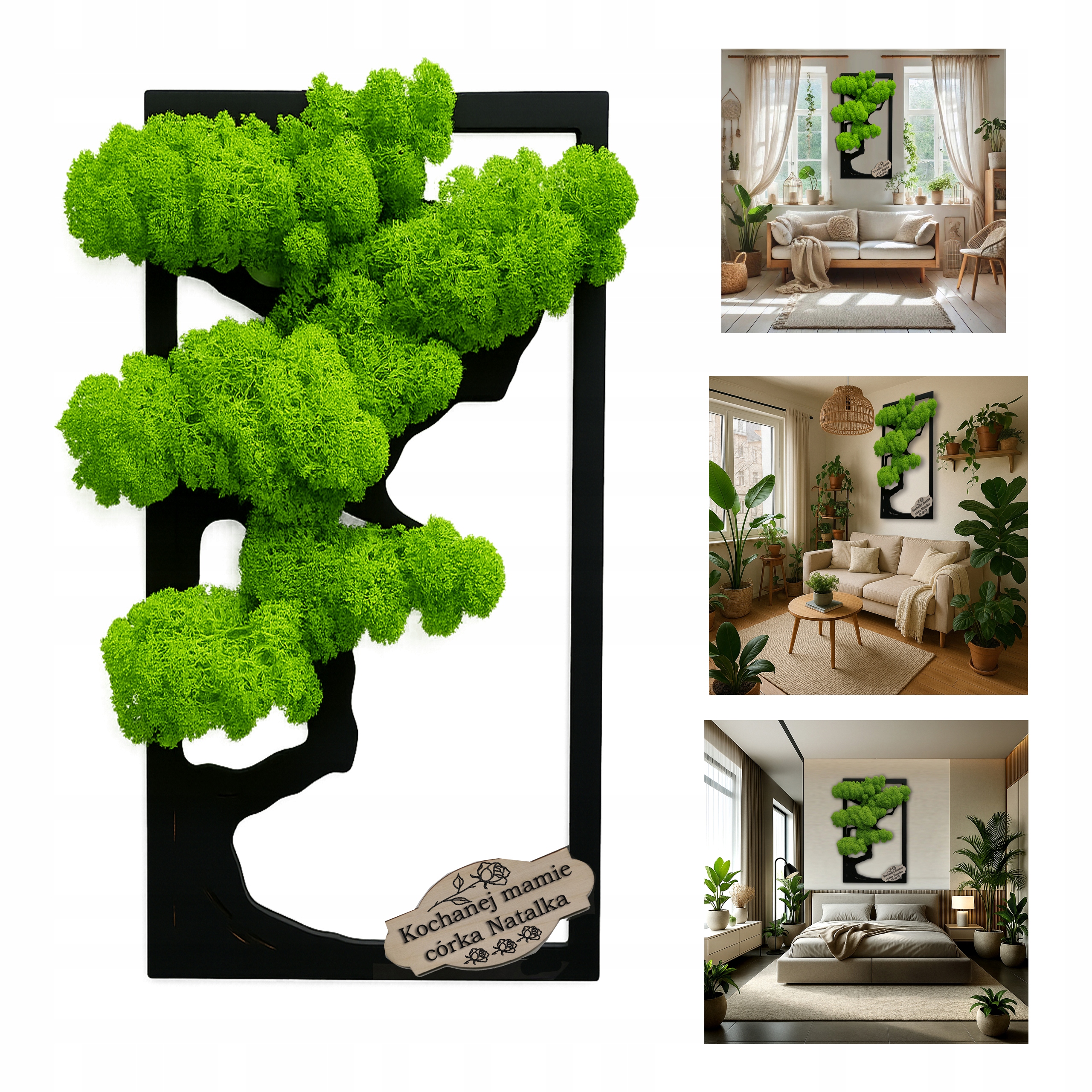 Obraz Strom Dekorativní Mech Chrobotek 30/60 Suvenýr dárek věnování