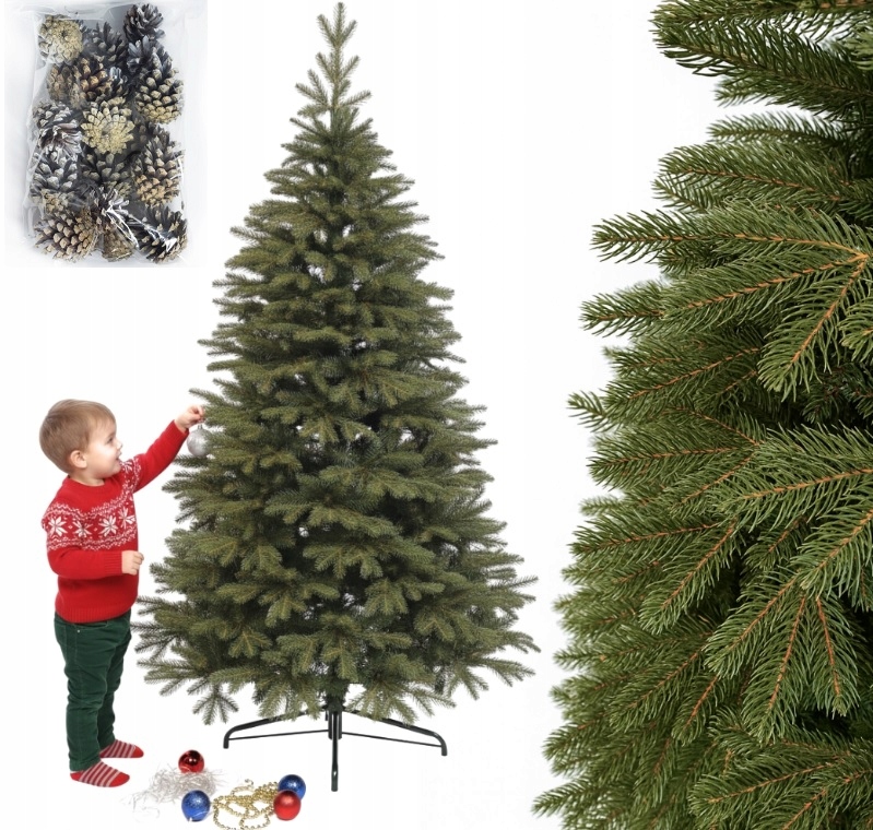 Choinka Sztuczna Świerk Pe Lux 250 CM Premium Szyszki Gęsta Jak Żywa