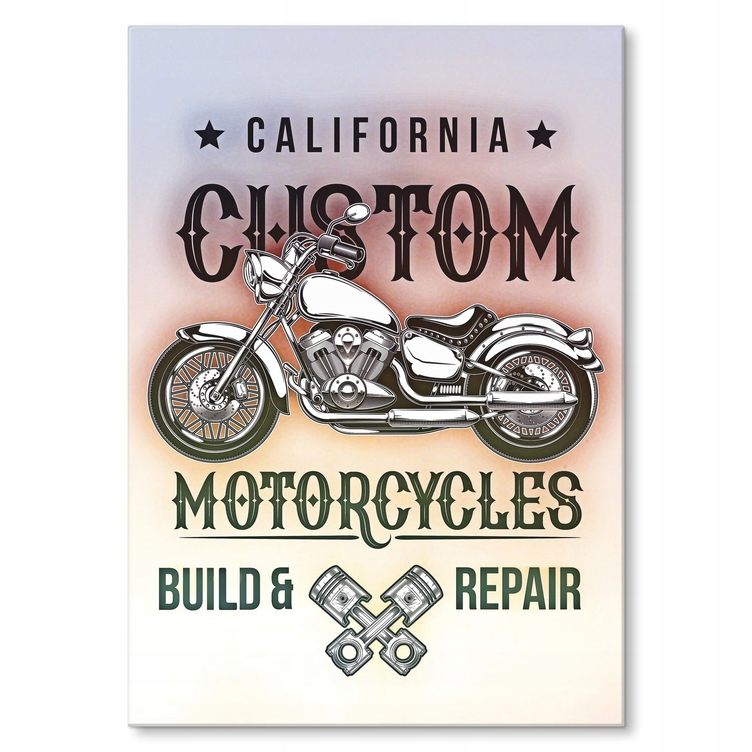 Kovový plakát California custom motorcycles Prez