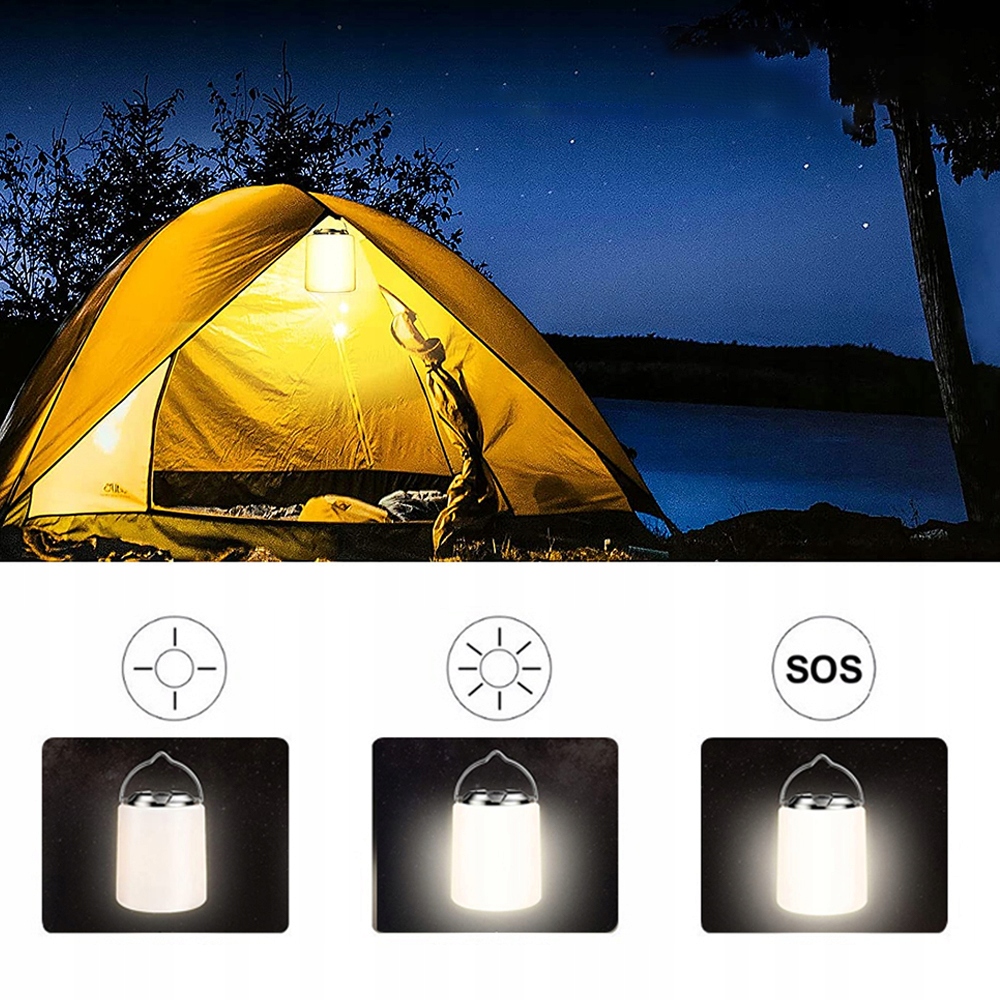 LAMPA KEMPINGOWA TURYSTYCZNA LATARNIA LED USB AKU Materiał tworzywo sztuczne