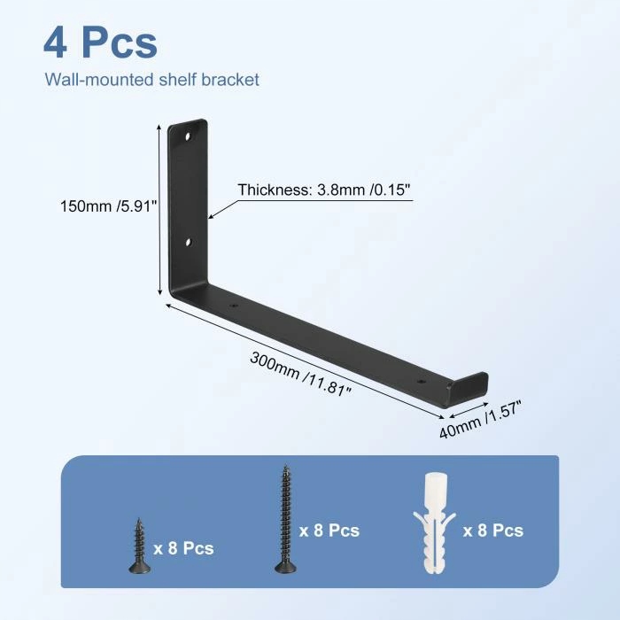 Sada držáků pod polici 300 x 150 x 40 mm 4ks montážní sada