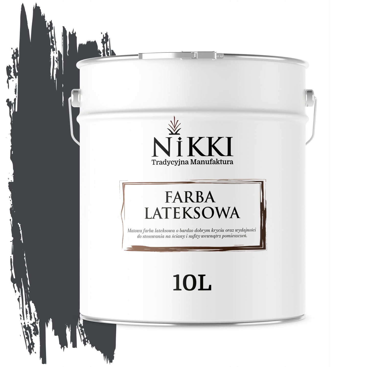 Latexová Farba Na Stenu Farba Čierna H0907 10L Hlboká Matná Na Steny Stropov