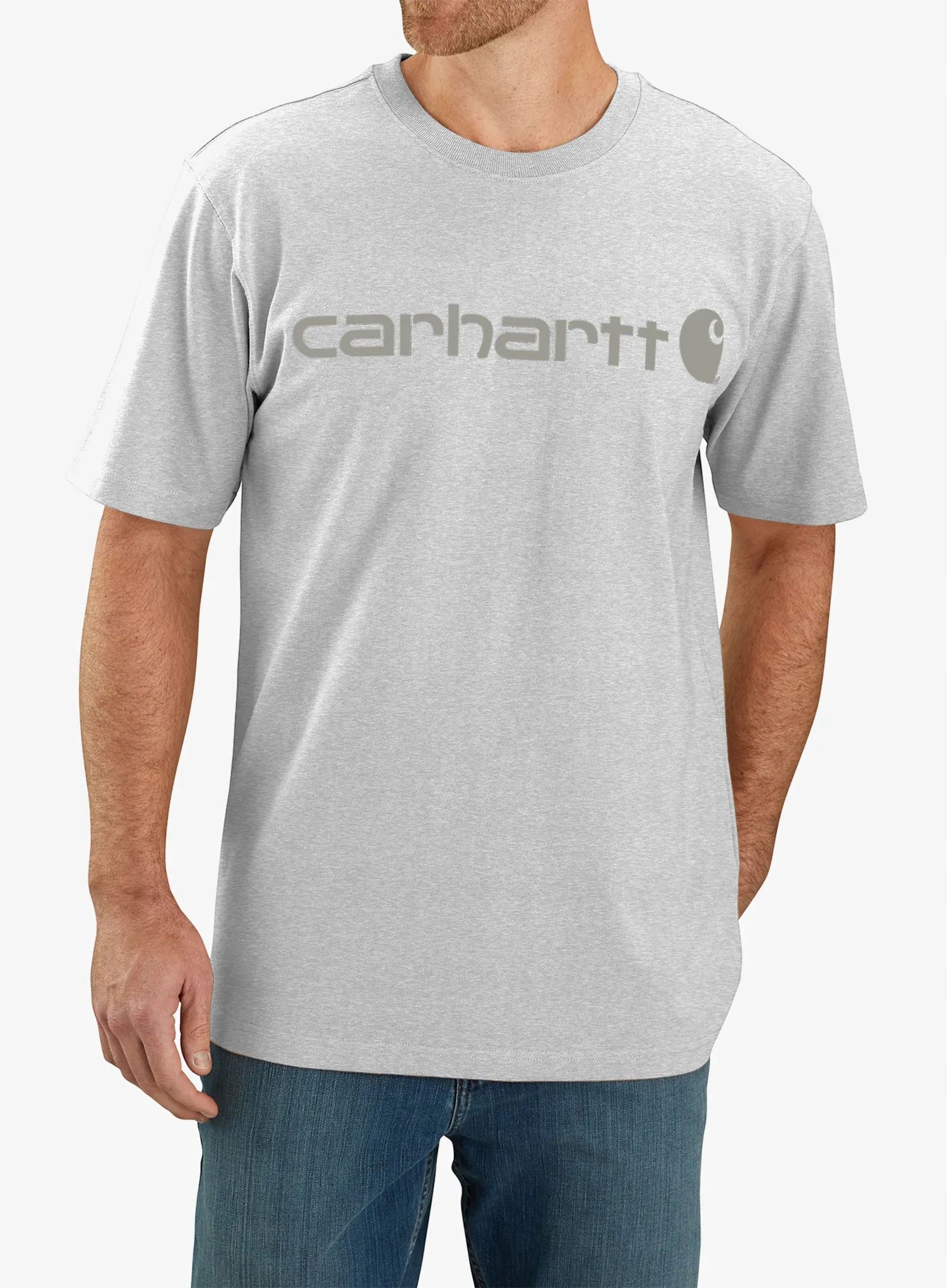 Tričko bavlněné Carhartt Dearborn Relaxed Logo T heather gray XL