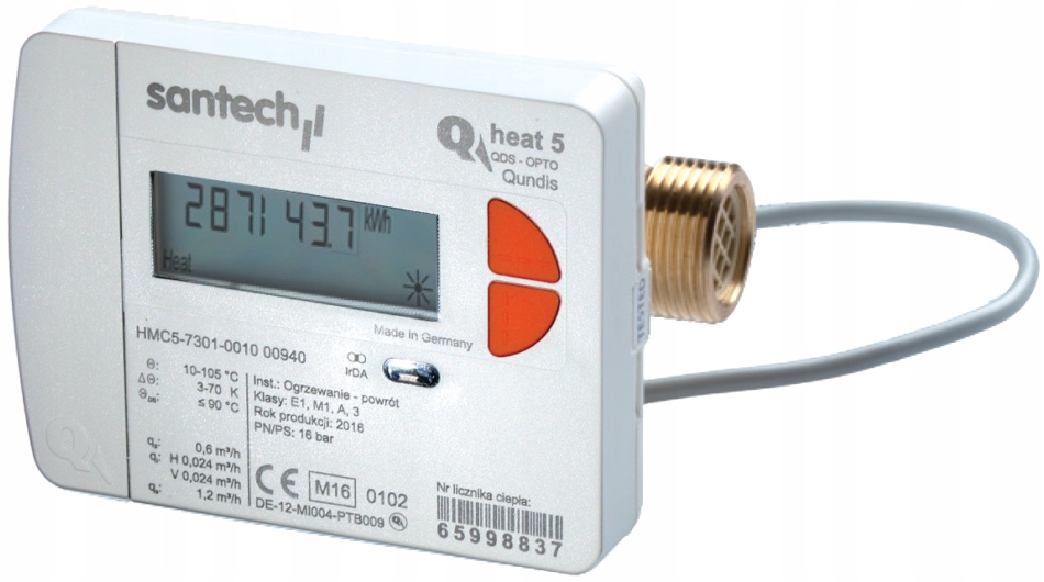 Santech Teplomer QHEAT5 Qp 2,5 M3/H Návrat