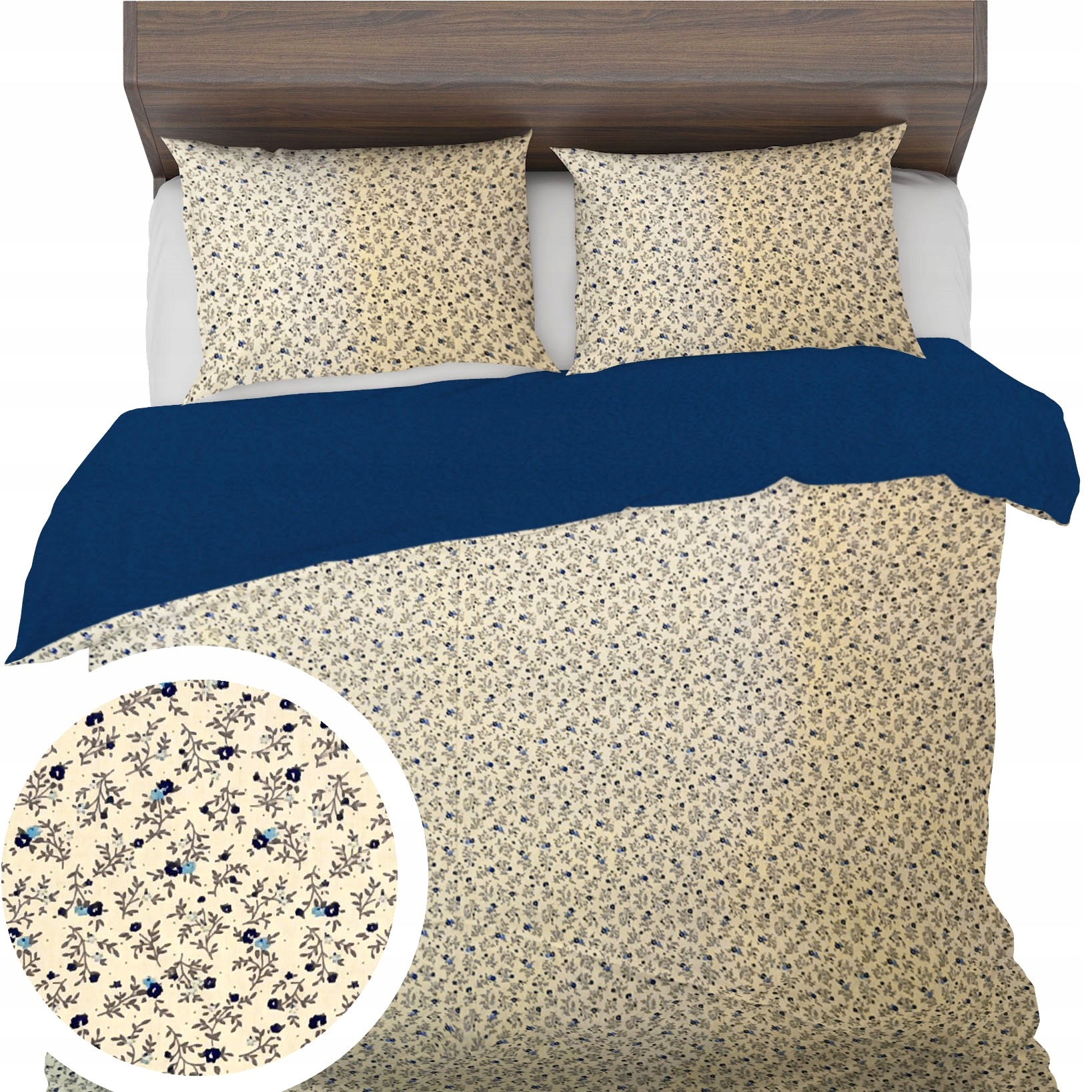 Izolované Povlečení 160x200+2x70x80 Fleece Bavlna Měkké teplé květiny