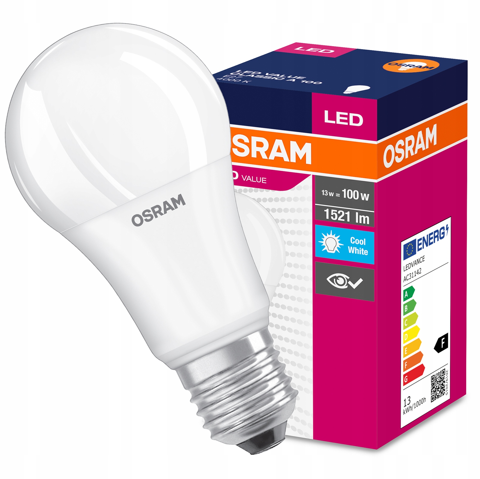 

Żarówka Led E27 A60 13W 100W 1521lm Osram