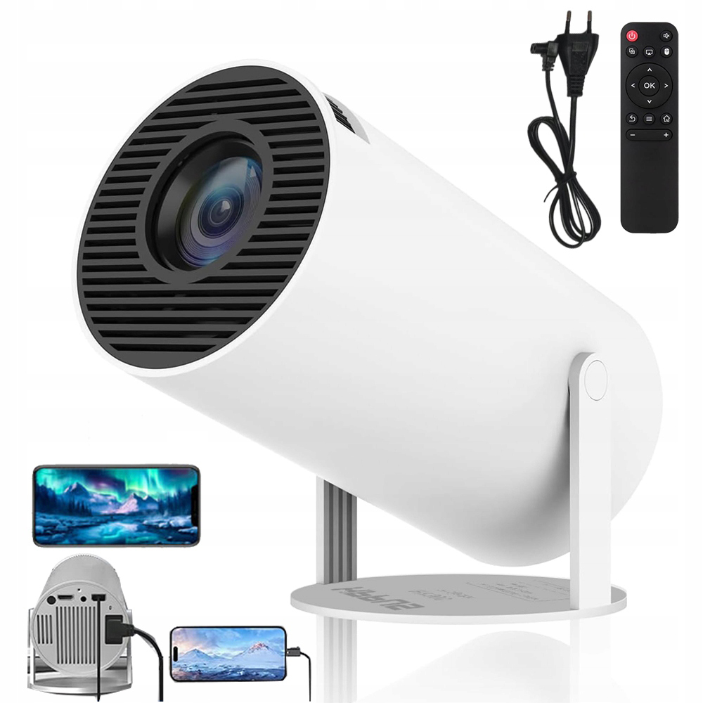 Mini Přenosný Otočný Projektor Full Hd Smart Tv Box Android Wifi