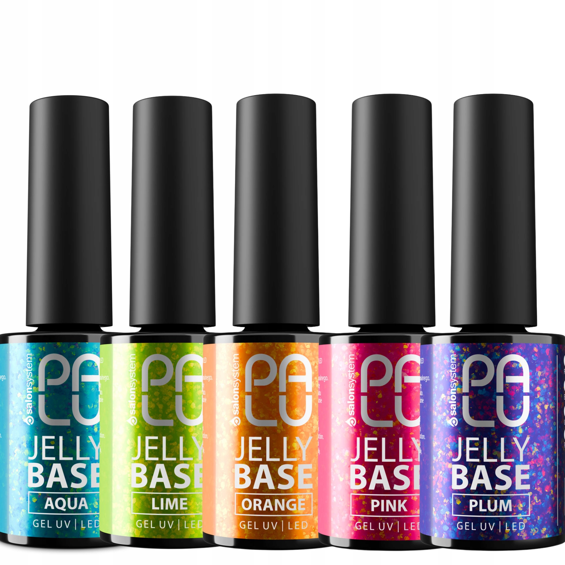 Palu Set 5X Jelly Base landrynková s řezanou fólií, poloprůhledná 11 g