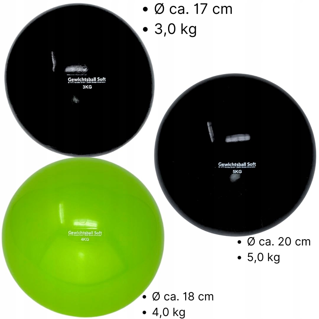 ATC HANDELS GMBH 1kg Gym Ball for Yoga Pilates Rehab Fitness — miniatura 5