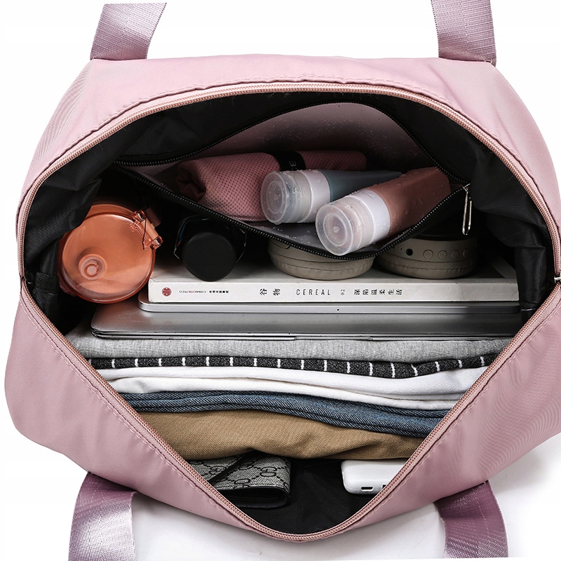 TORBA DAMSKA REGULOWANA MAŁA DUŻA PODRÓŻNA SPORTOWA RÓŻOWA DO SAMOLOTU Kolor różowy