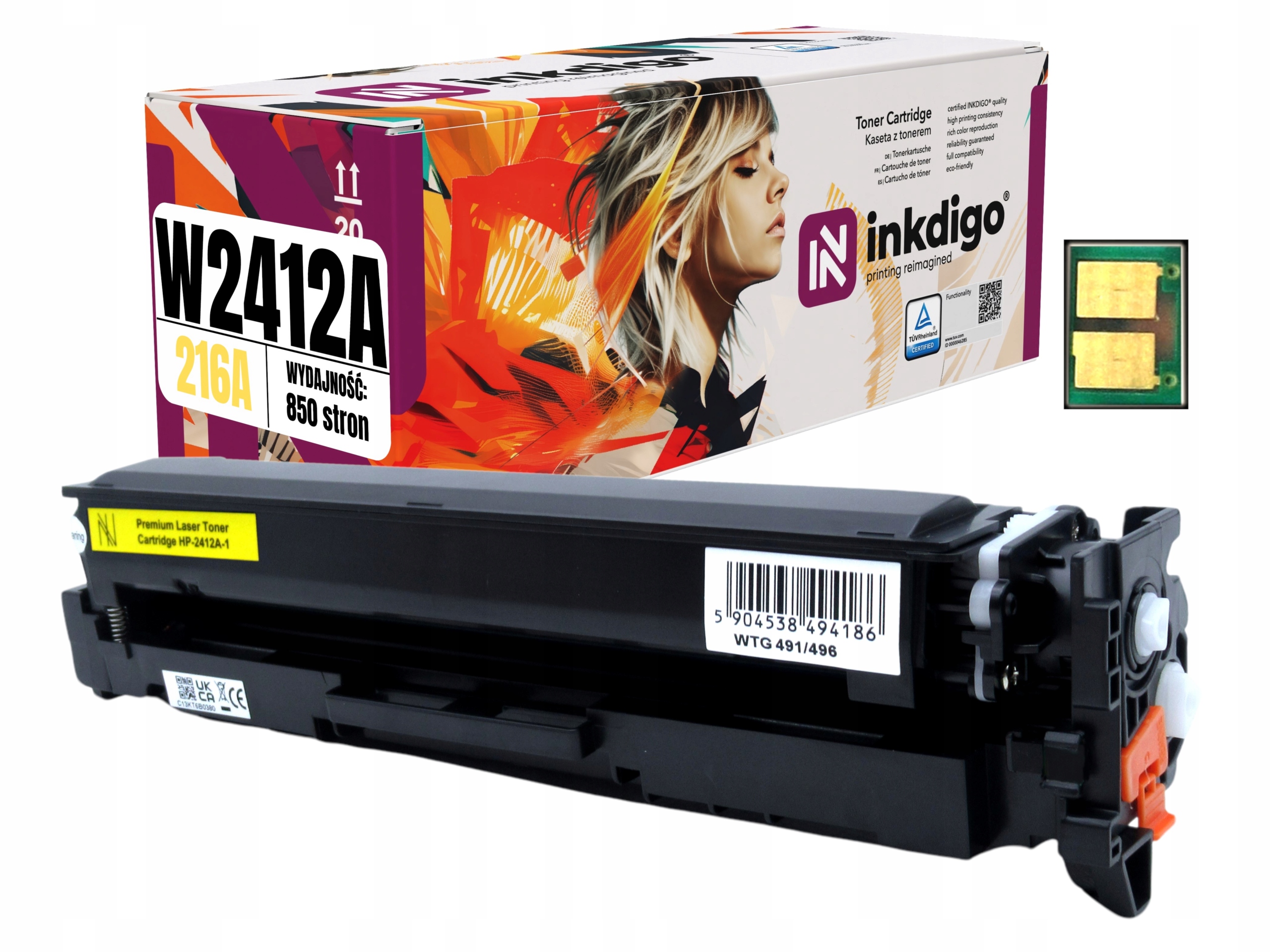 Náhradní toner s Chipem W2412A pro Hp Color LaserJet Pro M155nw M182n M183fw