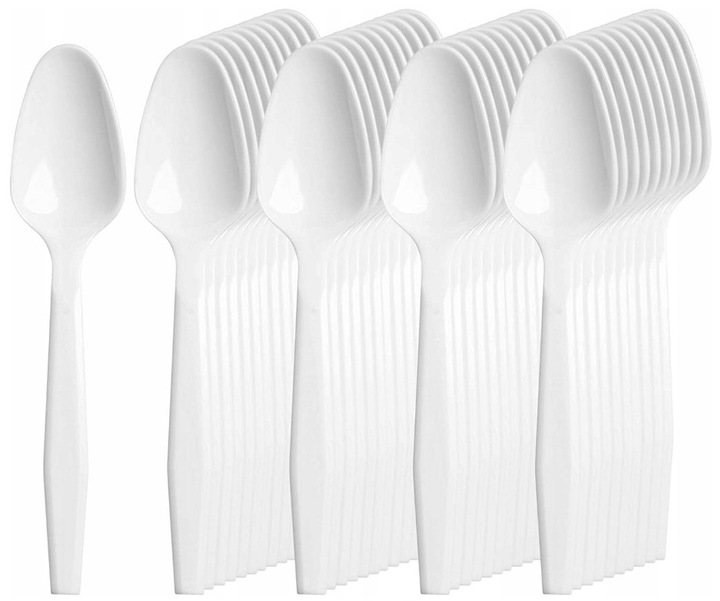 Łyżeczka łyżeczki małe łyżki plastikowe mocne białe 12,5cm 100sztuk