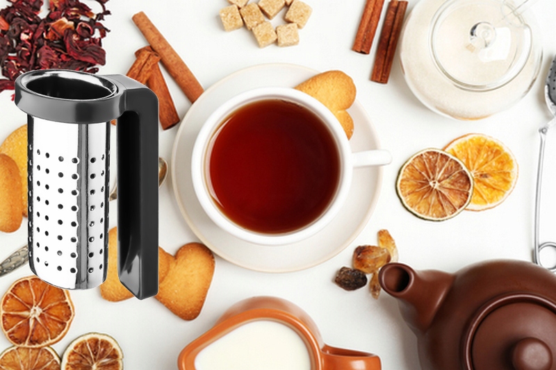 Zaparzacz Herbaty Ziół z Uchwytem na Kubek Sitko Linia Practico